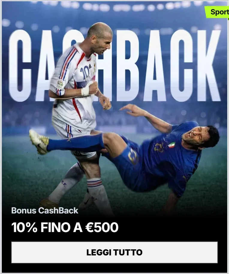 Bonus cashback 10 fino a eur500